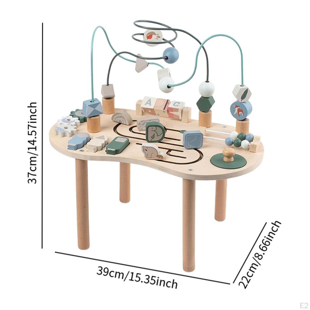Игрушка-сортировщик фигур из дерева, вращающийся блок, центр с лабиринтом из бусин