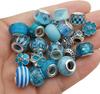 10/25/50pcs Assorted Resin Imitation European Large Hole Beads Rhinestone Metal Spacer Charms Bead Assortments for DIY Crafts Bracelets Jewelry Making