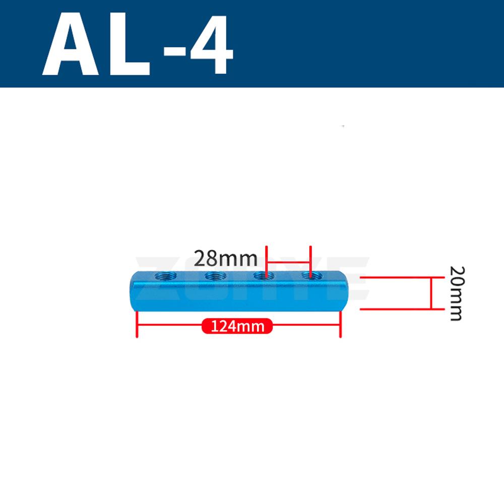 20x20 мм ШxВ С фитингами SML 1/4" BSP Внутренняя резьба 2 ряда x 2 3 4 5 6 8 направлений Сплошной алюминиевый пневматический распределительный блок Разветвитель
