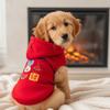 Костюм для щенка Теплый Худи для Собаки Мягкая Мультяшная Толстовка для Собаки Утепленный Красный Комбинезон для Питомца Осень Зима