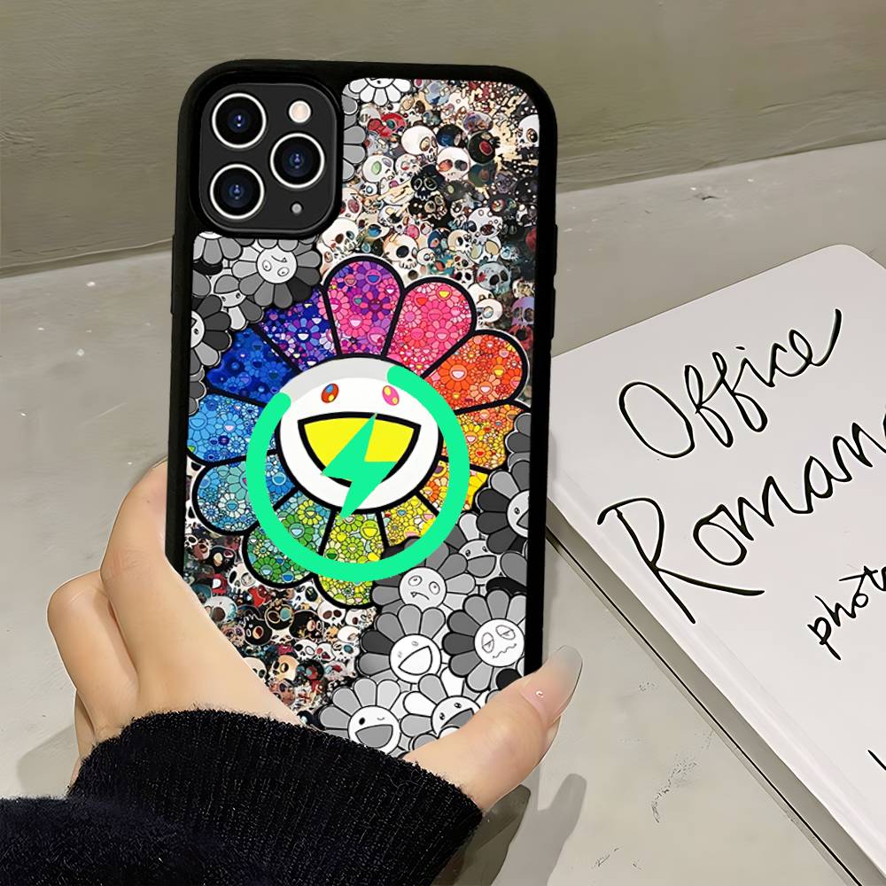 Чехол для телефона T-Takashi Flower M-Murakami Для Magsafe Магнитный Беспроводной Для IPhone 16 15 14 13 12 11 17 Pro Max Plus