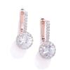 Glittering Cubic Zirconia Studded Rose Gold Bali Earring For Women