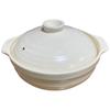 J-kitchens Kasho No. 9 Earthenware Pot, 27cm, for Direct Stovetop Use, Serves 4-5, Dishwasher and Microwave Safe, White, by Hakufukuju