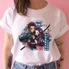 2023 Новая женская футболка Kimetsu No Yaiba Demon Slayer Топ Женская футболка Харадзюку Уличная одежда Круглый вырез Повседневные женские футболки Одежда