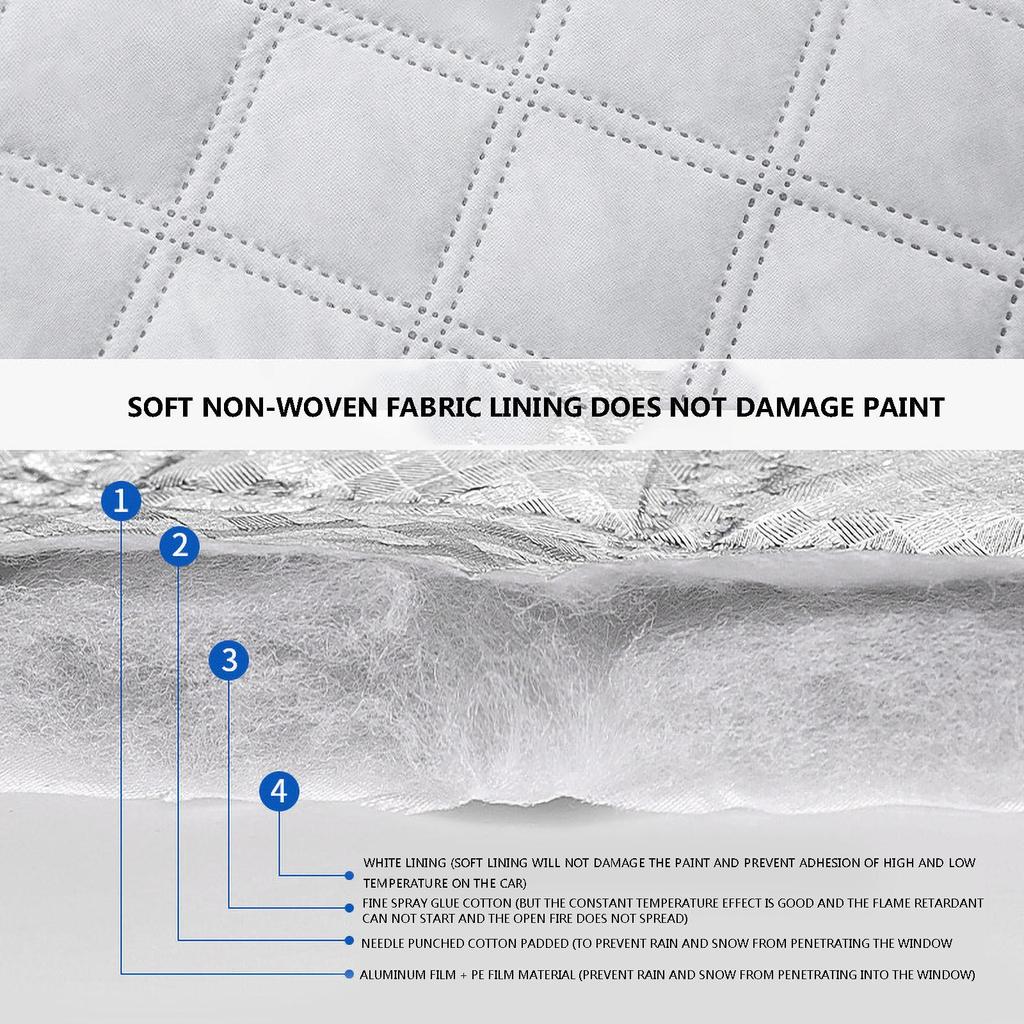 Подходит для снега, льда, солнца, мороза, 4-слойная защита, чехол для лобового стекла автомобиля