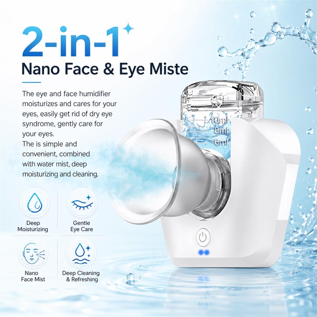 Eye Steam Device Eye Mister for Dry Eye Eye Steam Sprayer for Moisturize Eye Face Eyes Massage Humidifier for Eye Care Relieve Fatigue Promote Sleep