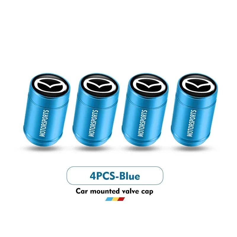 2025 Hot 4pcs Car Tire Valve Cap Tyre Stem Cover Air Dust Tire Wheel Rim For Mazda 6 3 5 2 CX5 CX7 323 Demio Axela Atenza CX9 MX