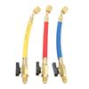 R134A R410A R22 R12 Charging Hoses Refrigeration Charging Hose Set with Ball Valve Color Coded for HVAC AC Maintenance