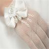 White Princess Wedding Gloves for Girls Mesh Evening Children's Holiday Accessories with a Bow Birthday Performance Gloves