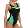 Women's Sleeveless Conservative One-piece Sexy Backless Color Matching Wetsuit With Breast Pad Swimsuit