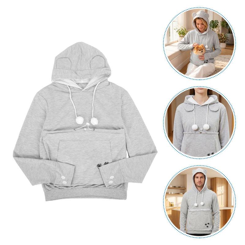 Dog and Cat Pocket Shirt Carrier Hoodie Hoodies with Pet Pouch Wearable Holding Kangaroo