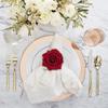 10pcs Rose Napkin Rings Artificial Rose Napkin Rings with Gold Metal Holder Design for Wedding Party Anniversary Dining Table Settings Decor
