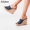 Fashion Eilyken 2025 New Summer Casual Cozy Platform Wedges Heels Slippers Ladies Fashion Open Toe Roman Women's Sandals Shoe Size 36-43