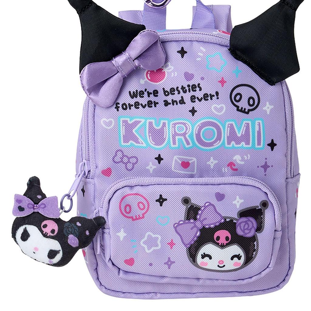 Gakuen Kirameki for Ages 3 and 124982 [Sanrio] Backpack-style Pouch, Festival, Kuromi, Polyester, PVC, Steel, Up,