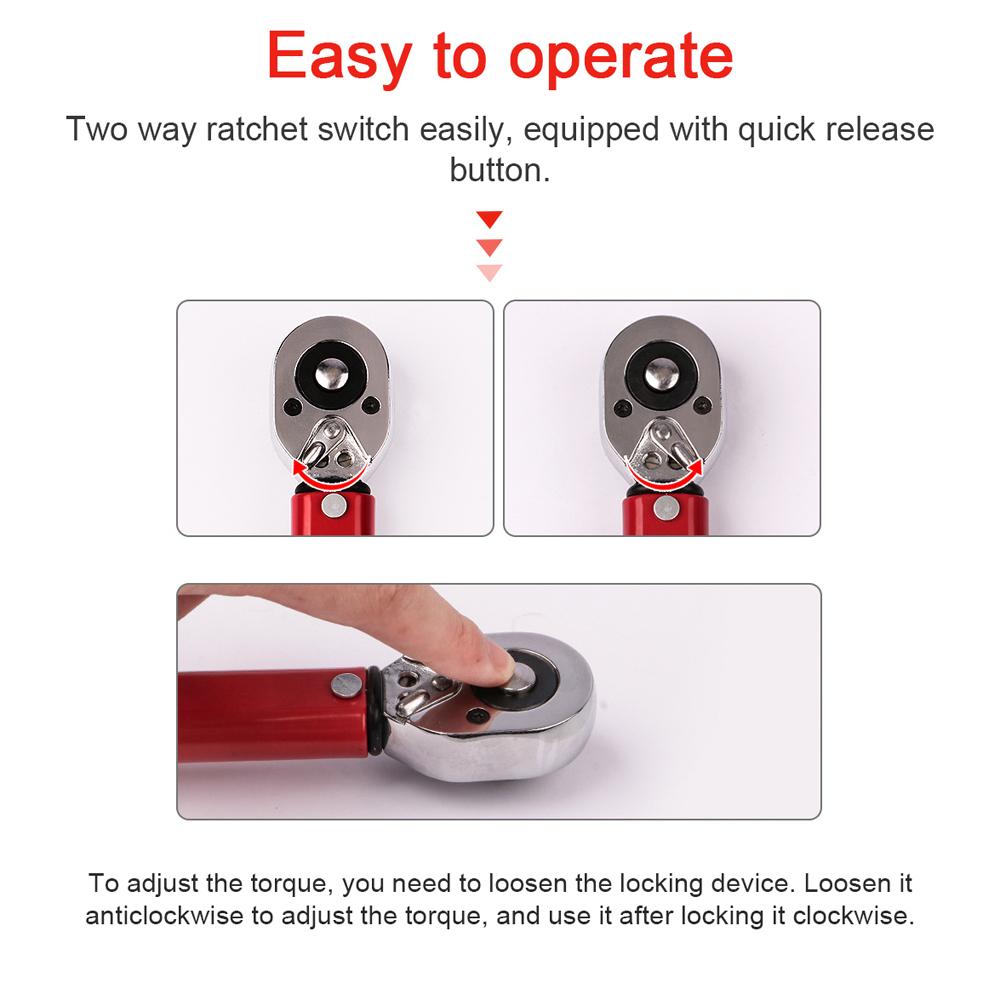 Регулируемый динамометрический ключ 1/4 дюйма, гаечный ключ 5-25 Нм, ручной инструмент, велосипед, мотоцикл, автомобиль, ремонт