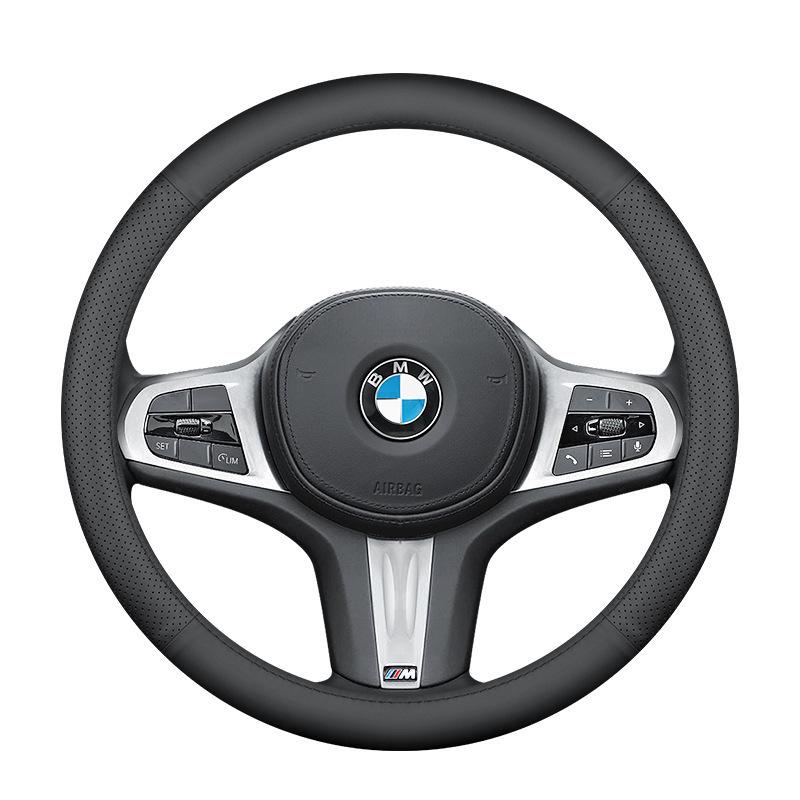 BMW Genuine Leather Anti-Slip Steering Wheel Cover for 3, 5 Series, X1, X2, X3, 320li, 525 Models