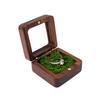 Luxury Modern Walnut Proposal Engagement Wedding Jewelry Packaging Wooden Ring Box with Window