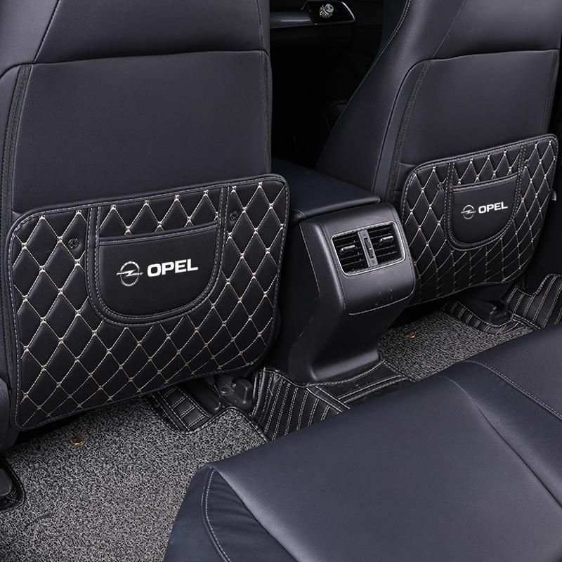 PU Leather Car Seat Back Anti-Kick Pad Protector Cover For Opel Astra Grandland Corsa Mokka Frontera Insignia Zafira Vivaro Karl