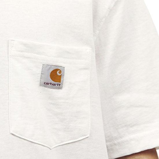 Оригинальная рабочая футболка Carhartt Pocket K87 размера XL для мужчин, с коротким рукавом, белая, (Код 4115141101-5)
