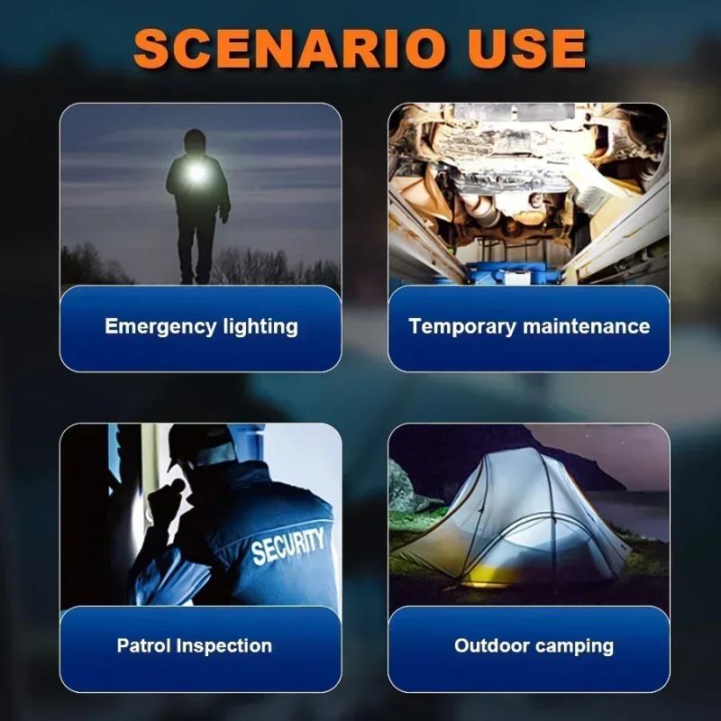 Портативные 9-светодиодные фонарики USB Перезаряжаемый фонарь с клипсой для ручки COB Фонарик для улицы Рыбалка Магнитный рабочий свет
