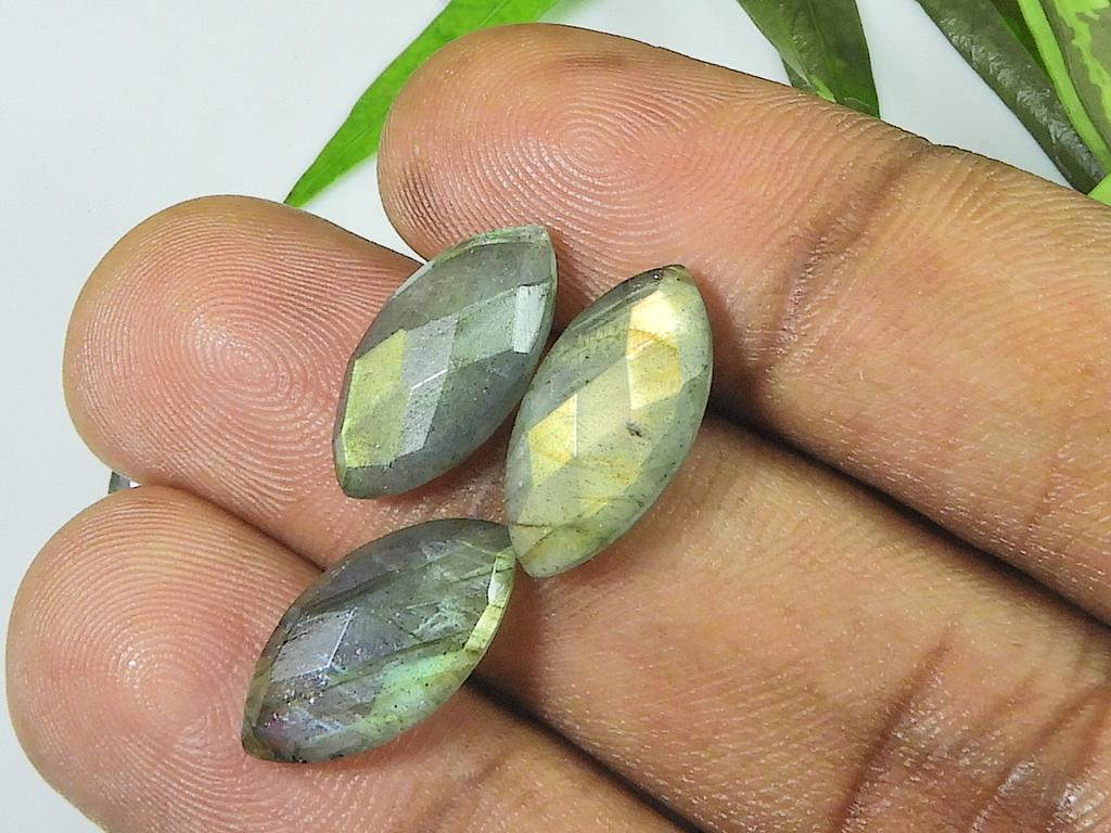 8X16MM Natural Labradorite Both Side Checker Cut Marquise Gemstone14PcsLot LM-1189