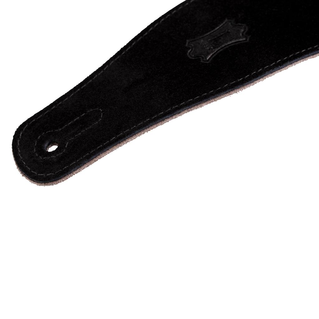 Leathers Hand Brushed Suede Guitar Black Levy's MS26-BLK 2.5" Strap,