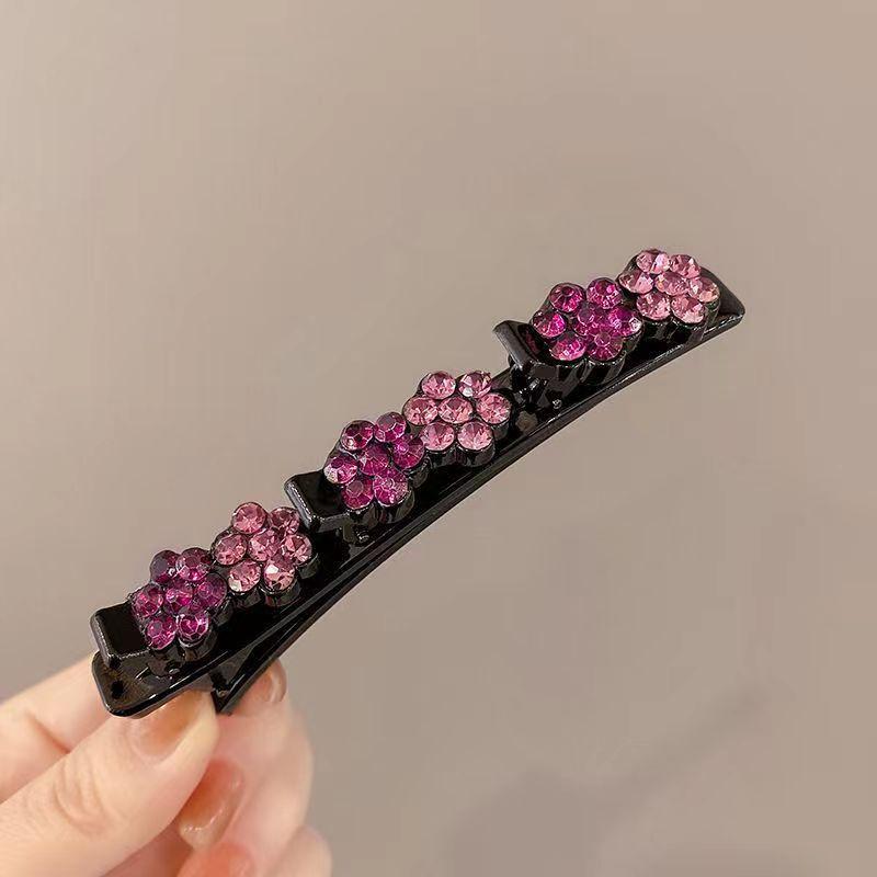 Rhinestones Braided Hair Clips For Girls Hairclip with 3 Flowers Hair Span With Crystalllume Women Hairpin Hair Accessories