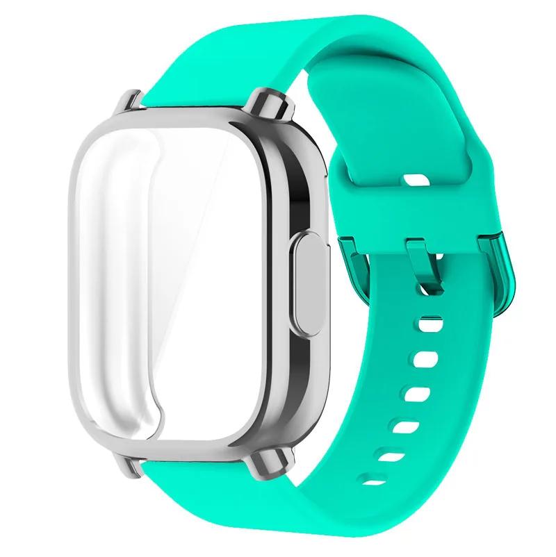 Защитный чехол+силиконовый ремешок для Xiaomi Redmi Watch 5 active/5 Lite Полное покрытие экрана ТПУ Мягкий чехол и дышащий спортивный ремешок