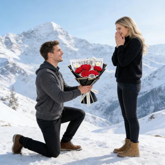 Искусственные цветы Ручная работа Вязаный крючком букет цветов Мягкая хлопковая пряжа Не требует ухода Сердце Роза Цветок Искусственный цветок Свадьбы Юбилеи Домашний декор