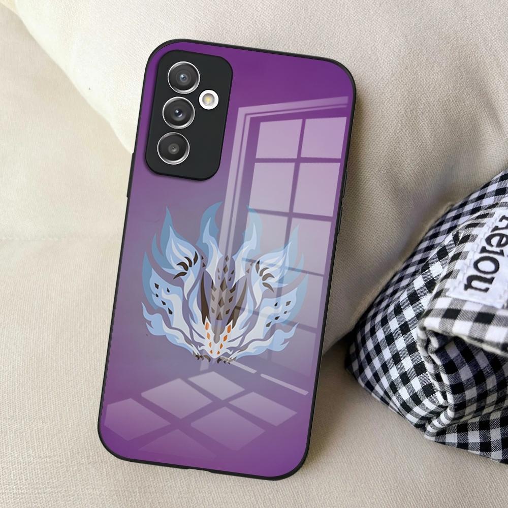 Чехол для телефона M-Monster Hunter для S25 Samsung S24 Ultra S23 Fe S22 Plus S20 S21 A16 A54 A34 A53 Стеклянная крышка