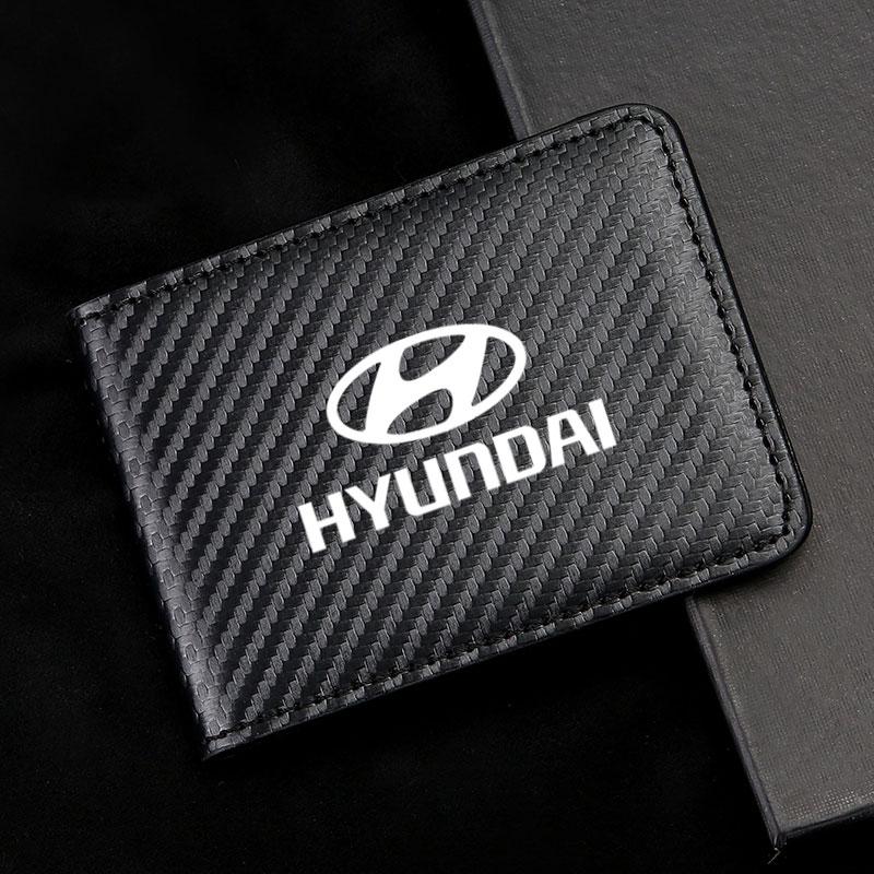 Чехол для карт из углеродного волокна Водительские права автомобиля Для Hyundai Accent Azera Elantra Ioniq Palisade Tucson Tuscani Veloster Аксессуары RR66
