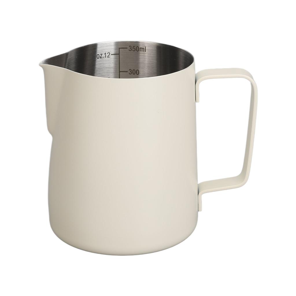 Кувшин для вспенивания молока Pull Flower Cup из нержавеющей стали, с острым носиком, для домашнего кафе, 350 мл, белый