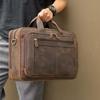 Top Qaulity Brand Briefcase Bag for Men Male Business Bag Vintage Designer Handbag Laptop Briefcase Crazy Horse Leather