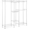 Металлическая вешалка-стеллаж для гардероба, 7 полок, 4 штанги, 189 x 45 x 196 см, до 210 кг