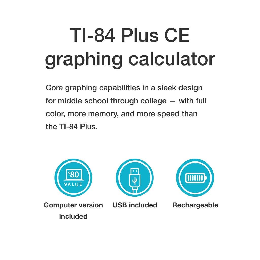 Графический калькулятор Texas Instruments TI-84 Plus CE, Черный [Параллельный импорт]