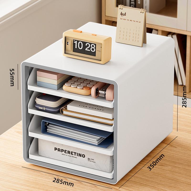Lockable Multi-Layer A4 File Cabinet Drawer - Plastic Office Storage Box