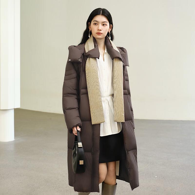 Aolilai Chen Duling Women's Detachable Hooded Long Down Jacket