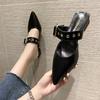 Pointed Half Slippers Women's Outer Wear Spring New Versatile Thick Heel High Heels Bag Head Cool Slippers