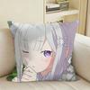 HalfElf Emilia and REM Aniem RE Square Sofa Pillow Cover Solid Color Living Room Home Decor Cushion Case