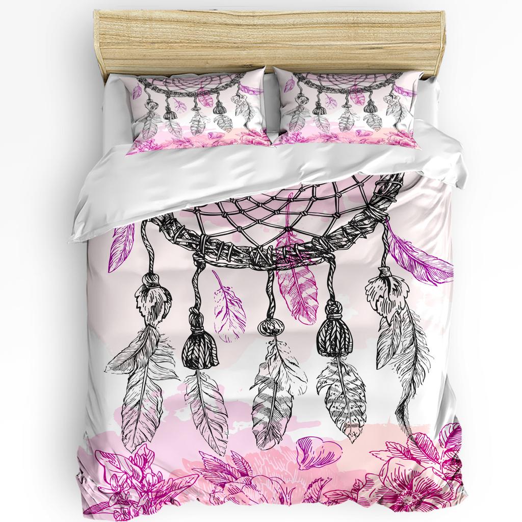 Animal Flying Bird Grey Feather Retro Style 3pcs Bedding Set For Double Bed Home Textile Duvet Cover Quilt Cover Pillowcase