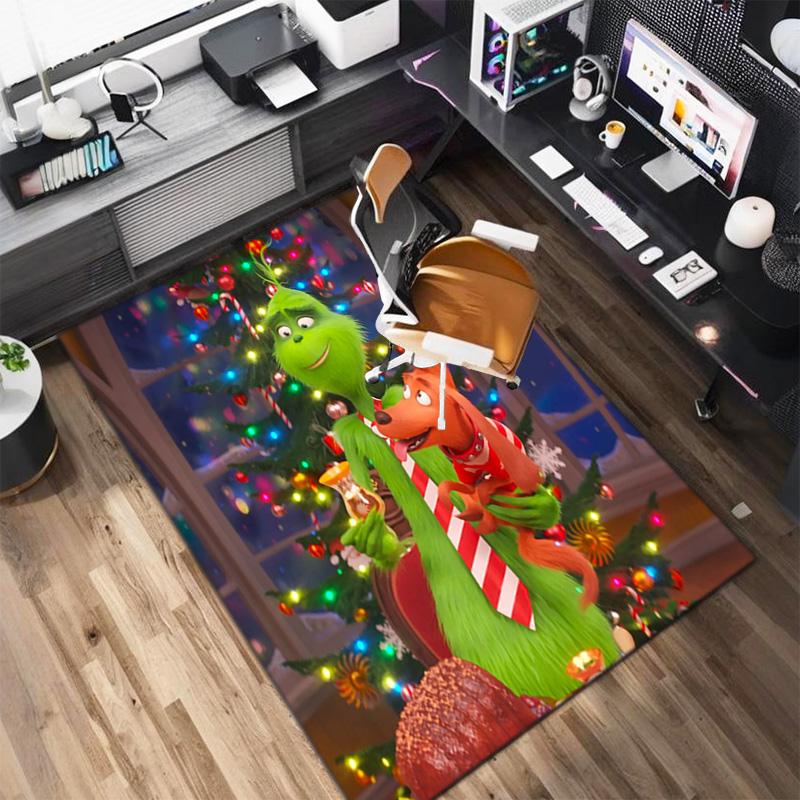 Christmas Gift Comedy Movie How the Grinch Stole Christmas carpet home living room decoration table and chairs anti slip door mat carpet A15