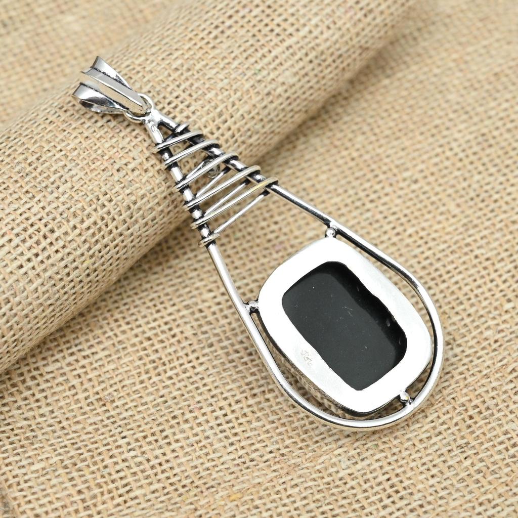 Подвеска ручной работы из стерлингового серебра 925 пробы с фиолетовым австралийским тройным опалом и фантастическим драгоценным камнем