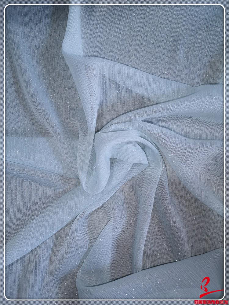 Super Sheer Silver Sequin Silk Gingham Chiffon Brocade Fabric for Dance Costumes