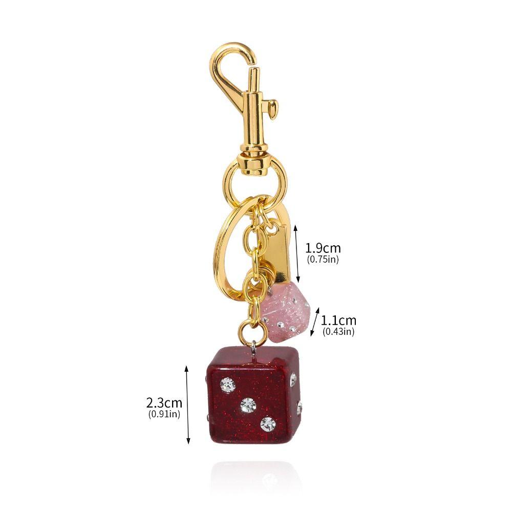 Backpack Hanging Good Luck Dice Keychain Resin Red Dice Pendant Birthday Kids Gift
