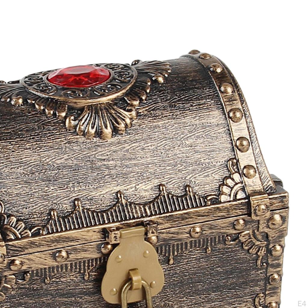 Adventurous Treasure Box Decorative Vintage Chest with Lock Antique Color Treasures Collection