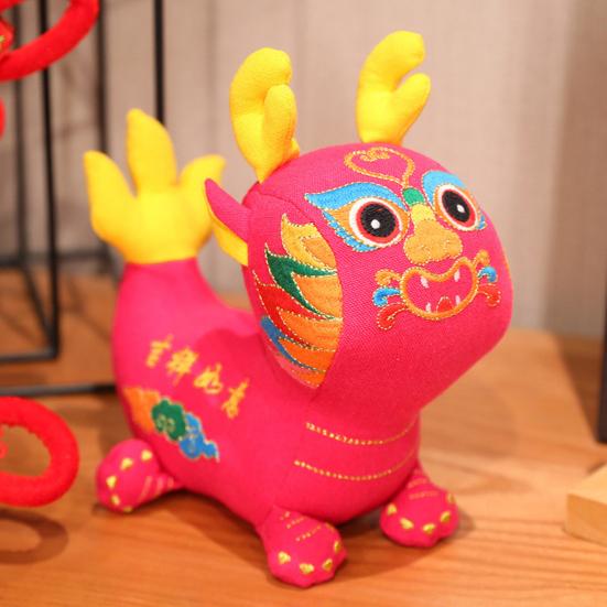 2024 год талисман дракон плюшевая кукла кулон китайский народный стиль вышивка милый знак зодиака