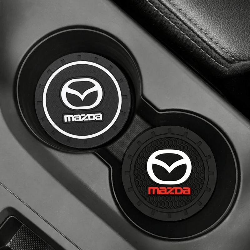 2PCS Car Cup Holder Anti Slip Mats for Mazda 3 Axela CX-5 CX-50 CX-30 Atenza Non-slip Silicone Coasters Interior Accessories FF26