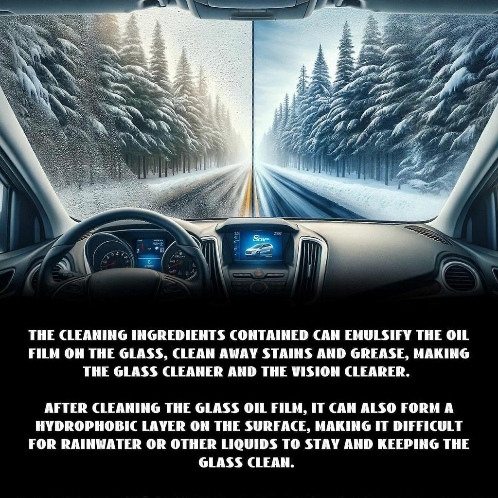 Automotive Glass Oil Film Cleaning Liquid, Automotive Windshield Decontamination Cleaning Multi-Purpose Cleaner
