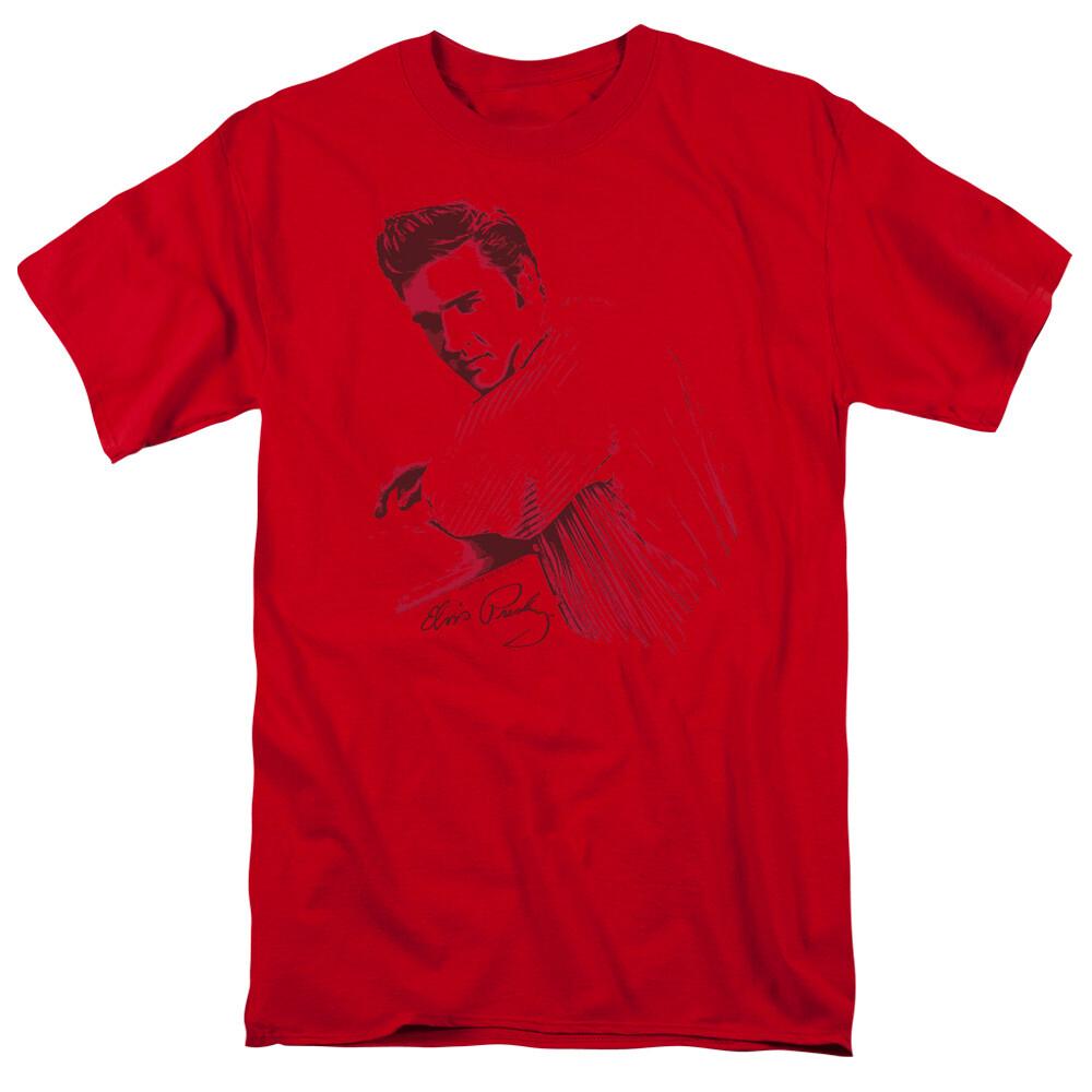 Elvis Presley On The Range T Shirt Mens Licensed The King Tee Red