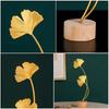 Golden Ginkgo Leaf Miniature Figurines Wooden Nordic Ornament Statue for Living Room Table Office Home Decoration Accessories